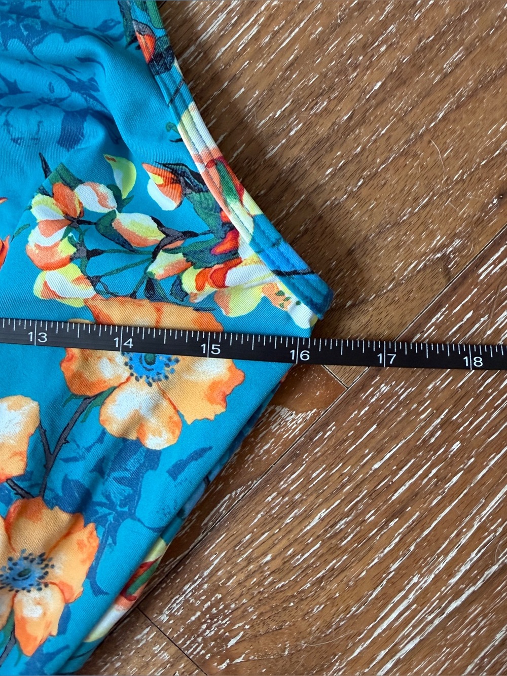 Lands' End NWT Teal Floral Swim Dress / Coverup with Tie Waist UPF 50 / Sz 10-12 - Picture 6 of 10